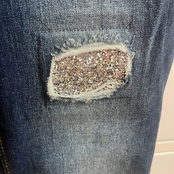 Mudd Distressed Bling Rhinestone Jeans Girls Size 16 - Picture 4 of 7